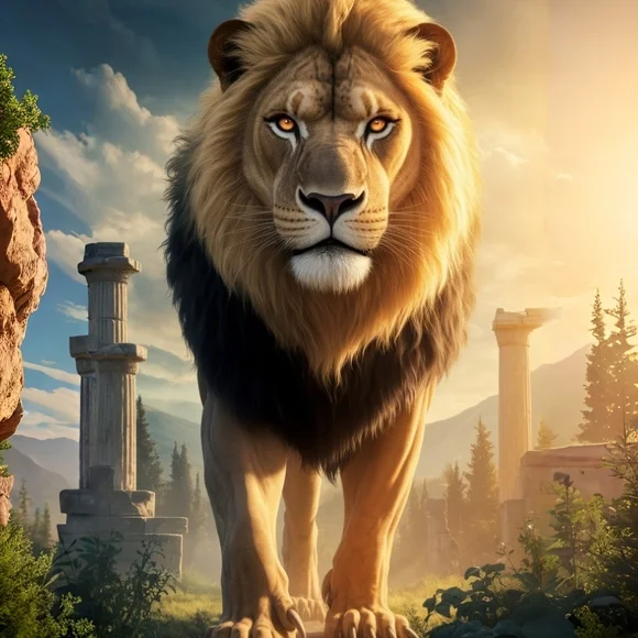 Majestic Lion Art Print In A 8x10 Frame - Picture 2 of 3